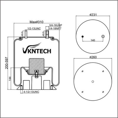 AIR SPRING Firestone W01-358-9245 1T15M-9  Goodyear 1R12-265 1R12-446 REPLACE BY VKNTECH 1K9245