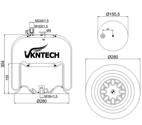 PEER UDARA TRUK UNTUK MERCEDES BENZ A 974.320.02.17 A 974.320.04.17 A 946.320.02.17 Contitech 4757NP02 DIGANTI OLEH VKNTECH 1K4757-2