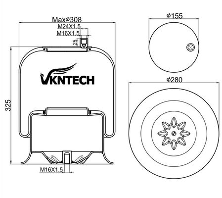 TRUCK air spring untuk MERCEDES Benz A 974.320.04.17 A 946.320.04.17 Contitech 4757NP09 Dunlop D13T02 Goodyear 9520 CF Gomma 1VSC30026 206786 digantikan oleh VKNTECH 1K4757-3
