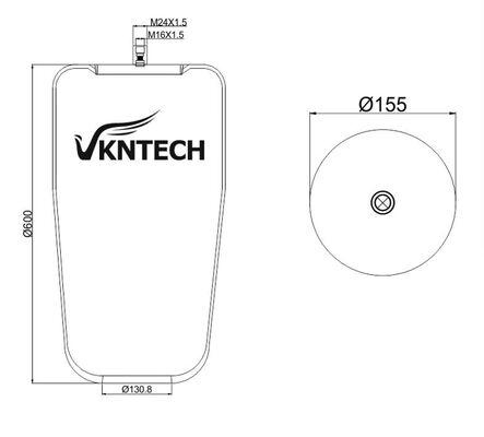 TRUCK air spring untuk MERCEDES Benz A 946.328.00.21 Contitech 4838N digantikan oleh VKNTECH 1K4838 tanpa piston