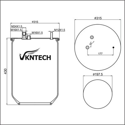 TRUCK air spring untuk graniting 15709 V.I 5.010.211.724 Contitech 902MB digantikan oleh VKNTECH 1K7013 tanpa piston