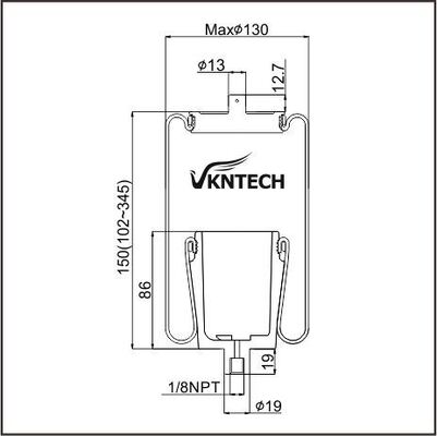 Kabin Air SPRING 1102-0043 (FRT.NBD-13262 FIP-102215 WHITE KW,MACK) Firestone W02-358-7056 digantikan oleh VKNTECH 1S7056