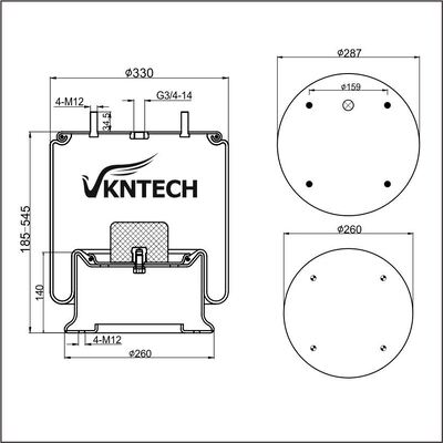 SUSPENSI AIR SPRING HENDRICKSON AM136346 Firestone W01-358-6346 GANTI OLEH VKNTECH 1K6346