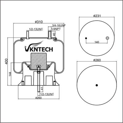 AIR SPRING Watson & Chalin AS-0061 Firestone W01-358-9243 Goodyear 1R12-480 Penggantian oleh VKNTECH 1K9243