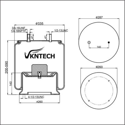 TRAILER AIR SPRING NEWAY 90557125 (AR-80-9) (AR-80-9WST) Firestone W01-358-9134 1T19L-9 digantikan oleh VKNTECH 1K9134