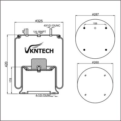 TRAILER AIR SPRING NEWAY 90557069  HENDRICKSON S2063  RIDEWELL 1003589158C  Firestone W01-358-9158 diganti oleh VKNTECH 1K9158