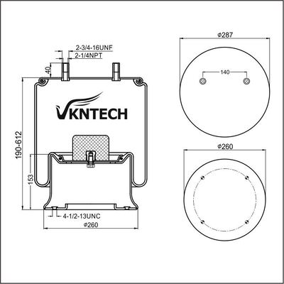 TRAILER AIR SPRING 8188526 Firestone 1T19L-17-330 Goodyear 566039119 digantikan oleh VKNTECH 1K9119