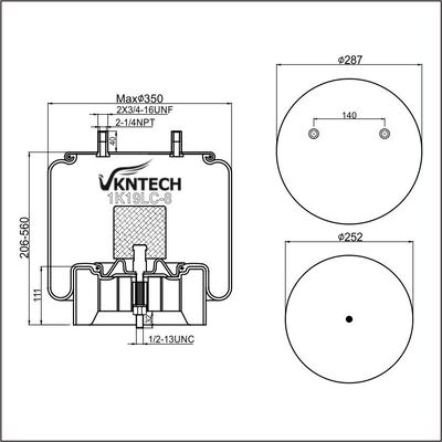 TRAILER AIR SPRING HENDRICKSON S-237484  Contitech 11 10.5B-18 P 743  Firestone W01-358-8093 diganti oleh VKNTECH 1K8093